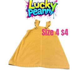 LUCKY PEANNY Dress Yellow Corduroy US Sz 4 pre Love Condition 💖💖💖