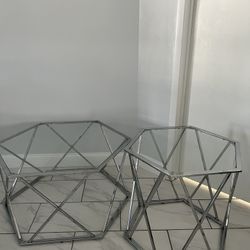 Glass Coffee Table And Side Table