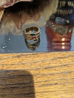 3 tier colored gens with a sterling silver gold overlay