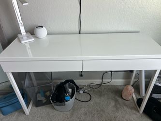 White Modern Desk with 2 Drawers – $ 50 OBO