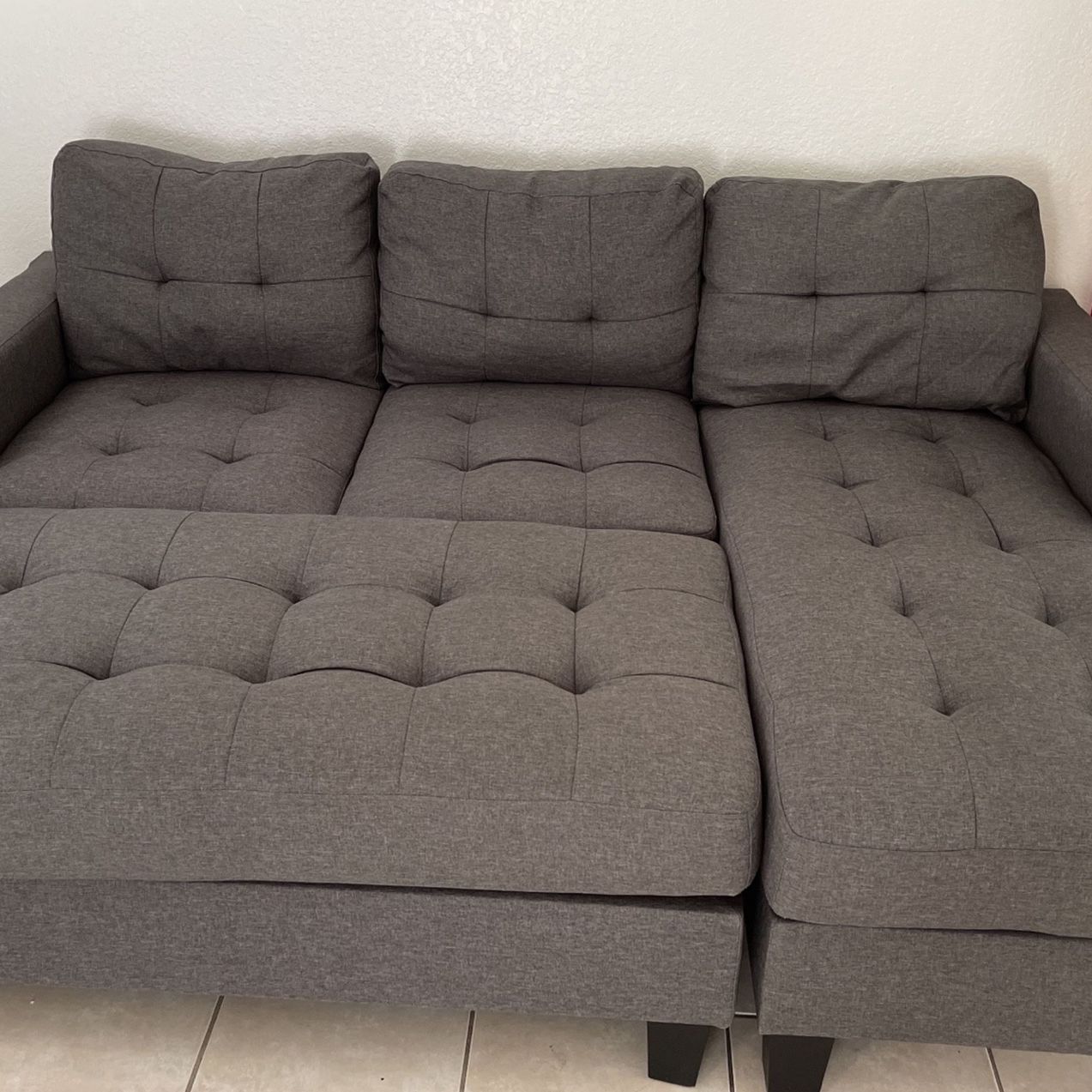 Small Sofa Chaise and Ottoman