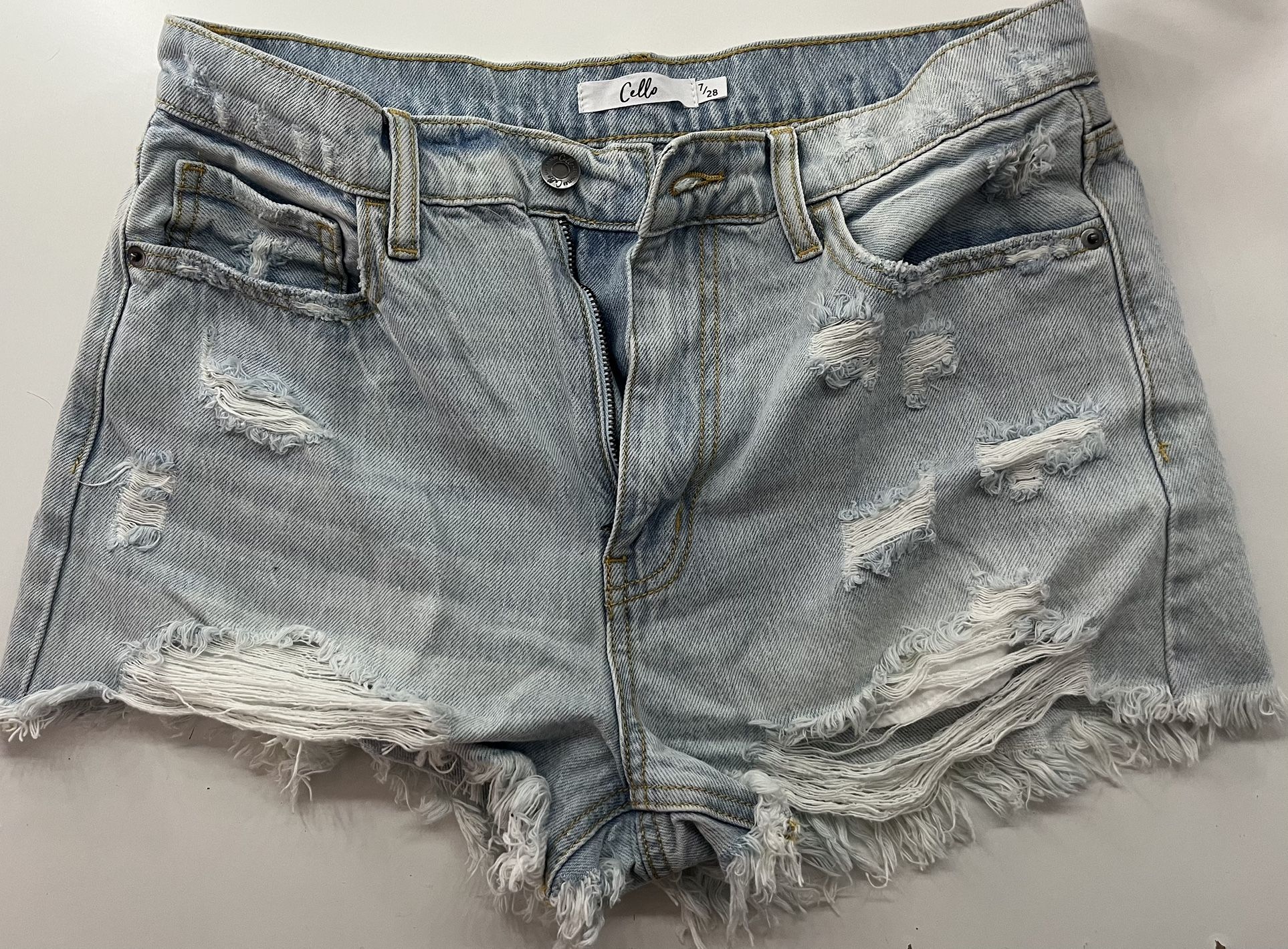 Cello High Rise Denim Shorts Size 7/28 