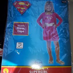 Cute Supergirl Halloween Costume. Fits 3-4  Year Old. Size Small.
