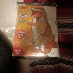 Inflatable 7ft Tall Dinosaur, Brown One Sz Fits Most Fun As Heck