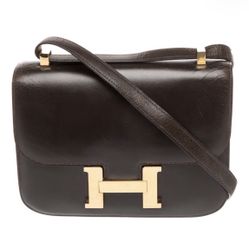 HERMÈS Constance 24 Brown Shoulder Bag Gold Hardware w/ Dust Bag