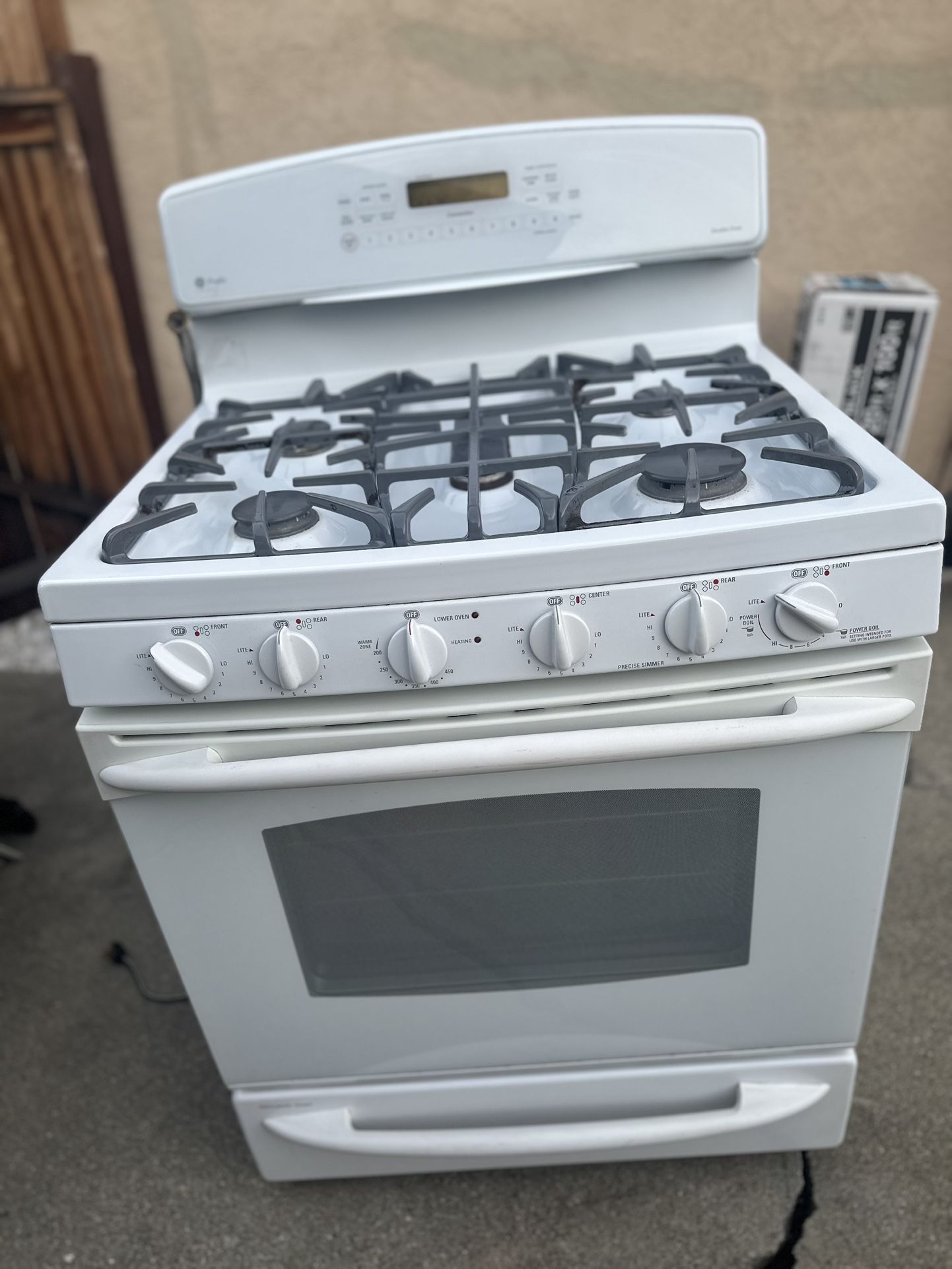 White GE Profile Gas Stove 