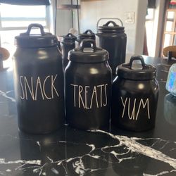 Rae Dunn Black Canisters 