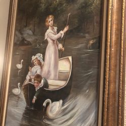 24x36 Oil Painting Of Mother And Children