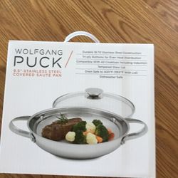 Wolfgang Puck 9.5” Stainless Steel  Covered Sauté Pan