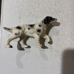 Porcelain Black and White English Setter  5 1/2" X 3 Japan