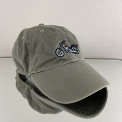 LIFE IS GOOD Greenish Grey Embroidered Motorcycle Biker Y2K Baseball Cap Hat