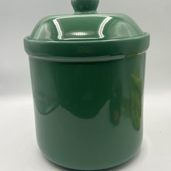 Vintage GHA Kitchen Canister Hunter Green EUC 10.5” Tall 8” Diameter