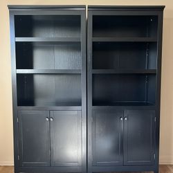 Pair of Black Bookshelves