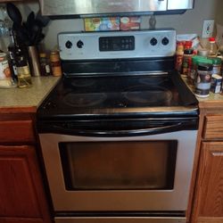 Glass-Top Electric  Range And Samsung Washer