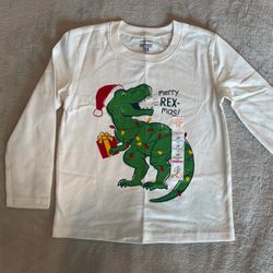 NEW Jumping Beans Softest Fleece Long Sleeve Christmas Dinosaur shirt size 3T