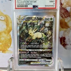 PSA 9 Mint Leafeon VStar Alt Art Pokémon Crown Zenith