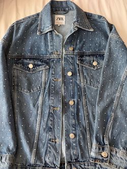Zara rignstone Jean jacket