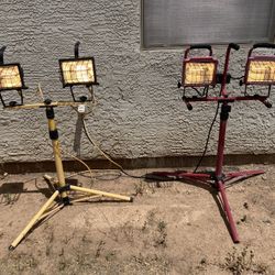 2 Halogen Tripod Work Spot Lights