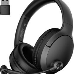 Wireless Headset with Mic for Work up to 40H Talk Time, Over-Ear Foldable Bluetooth Wireless Headset with AI Noise Cancelling Mic, Bluetooth V5.3 & US