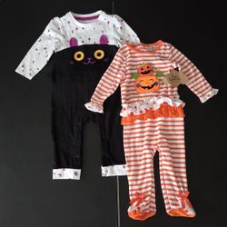 Baby Girl Halloween Bodysuits - Size 6-9 Months