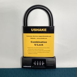 USHAKE Heavy Duty Bicycles Combination U Lock Bike Lock