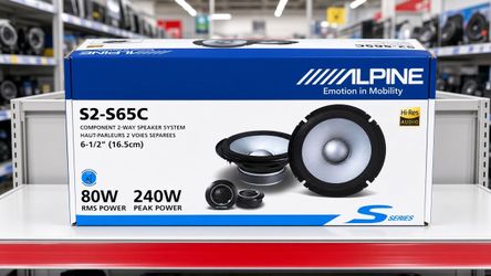 Alpine S Car Speakers 1-Set 6 1/2 Component System 240 Watts S2-S65C 2-Way Coaxial