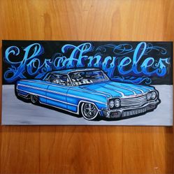 Los Angeles Low Rider Acrylic Painting 12x24