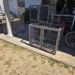 Dog Crates,  1 Single And 1 Double, Stackable 
