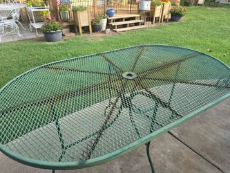 Vintage Wrought Iron Oval Table