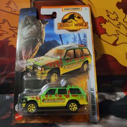 Matchbox Jurassic World '93 Ford Explorer #5 1:64 Diecast Vehicle SUV Green