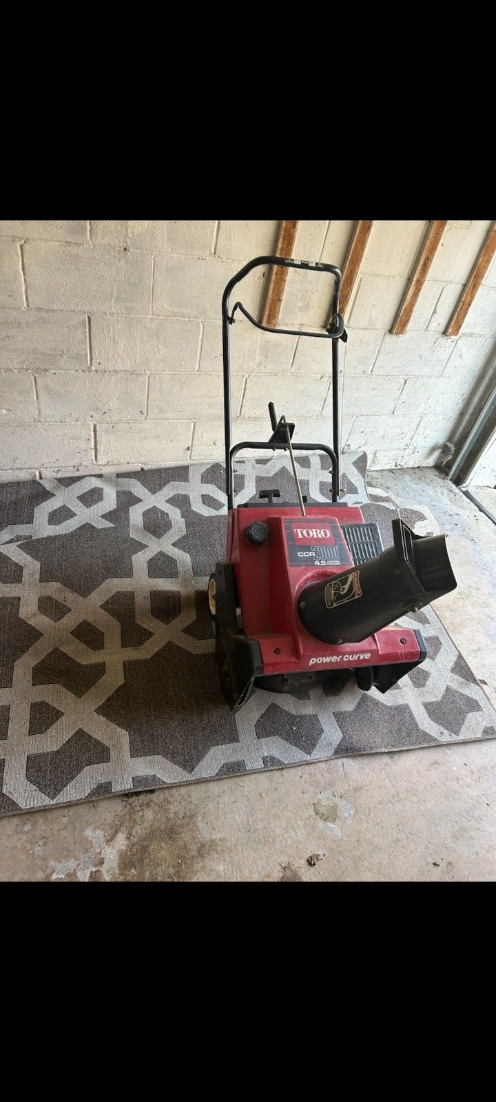 TORO 2000 4.5 HP SNOW BLOWER POWER CURVE