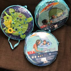Baby Spring Float Baby Swim Float With Canopy Pool Float