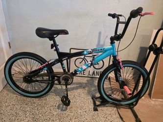 🔥🚲🔥20" Kent Tempest BMX Bicycle, Fits Riders 4'2" - 5', Black/Aqua, Child, Unisex🔥🚲🔥