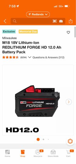 12.0 forge Milwaukee battery