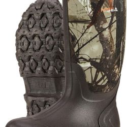 HISEA Men's Rain Boots Neoprene Rubber Boots Waterproof Insulated Mud Boots Mid Height Garden Shoes Size 11
