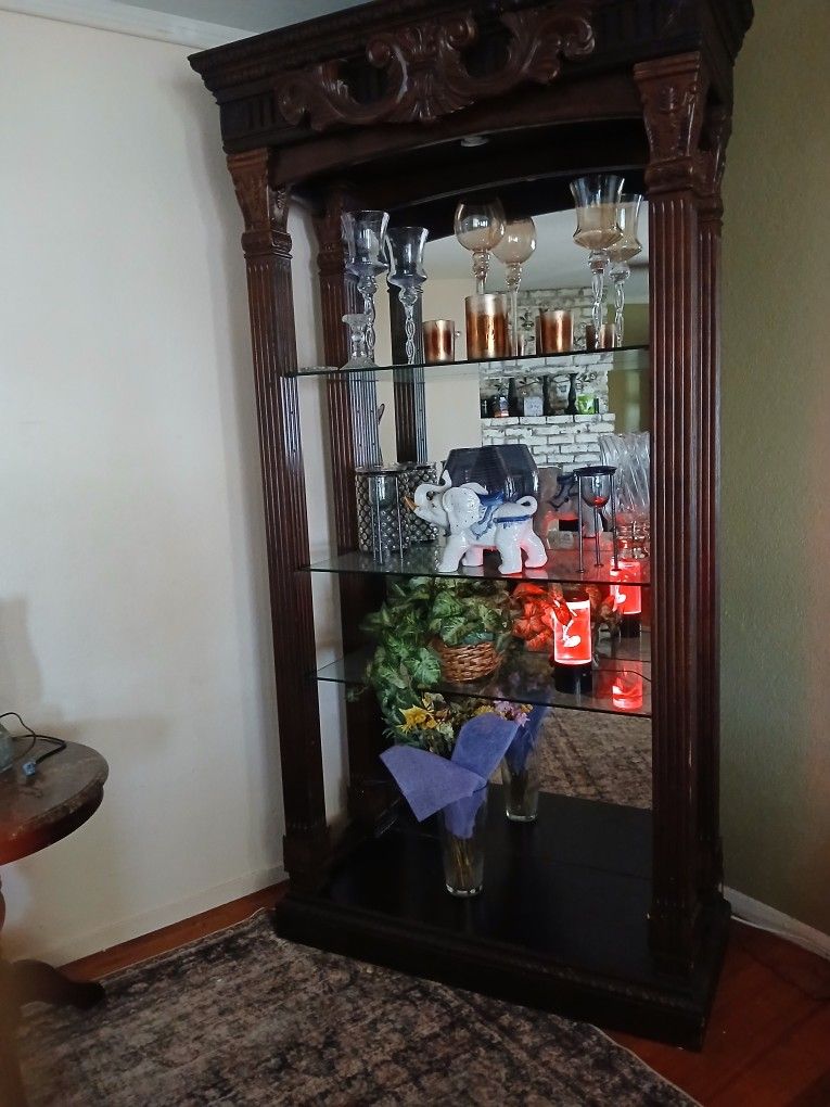 Large Carved Open Display Cabinet