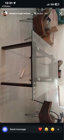 Glass Top Dining Table with Wood Frame