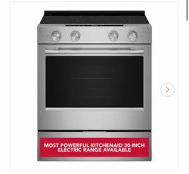 30 in. 5 Element Slide-In Electric Range in PrintShield Stainless Finish wih Convection Cooking Modes