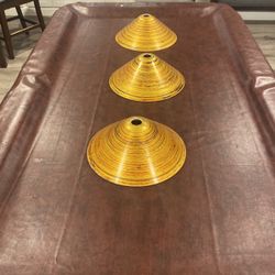 Gold/Amber Glass Pool Table Light Cone Shades 