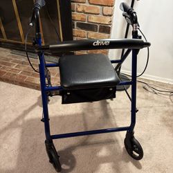 Drive-brand Wheeled Walker With Seat and Storage Basket