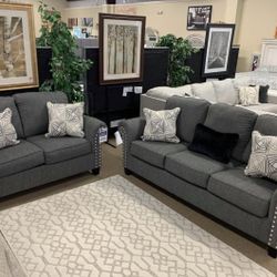Agleno Charcoal Living Room Set (sofa Loveseat , Couch Sectional Options 