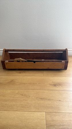Antique Vintage Toolbox with Handsaw