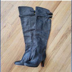 Sam Edelman Sz 7.5 Black Thigh High Heeled Boots
