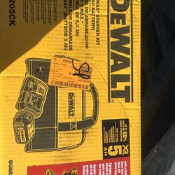 New Dewalt XR 5 Amp Batter, Charged With Construction 