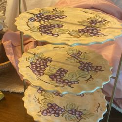 Vintage Three Tiered Serving Plates 