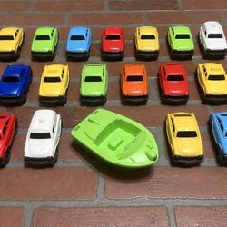 Green Toys Cars And Boat Lot