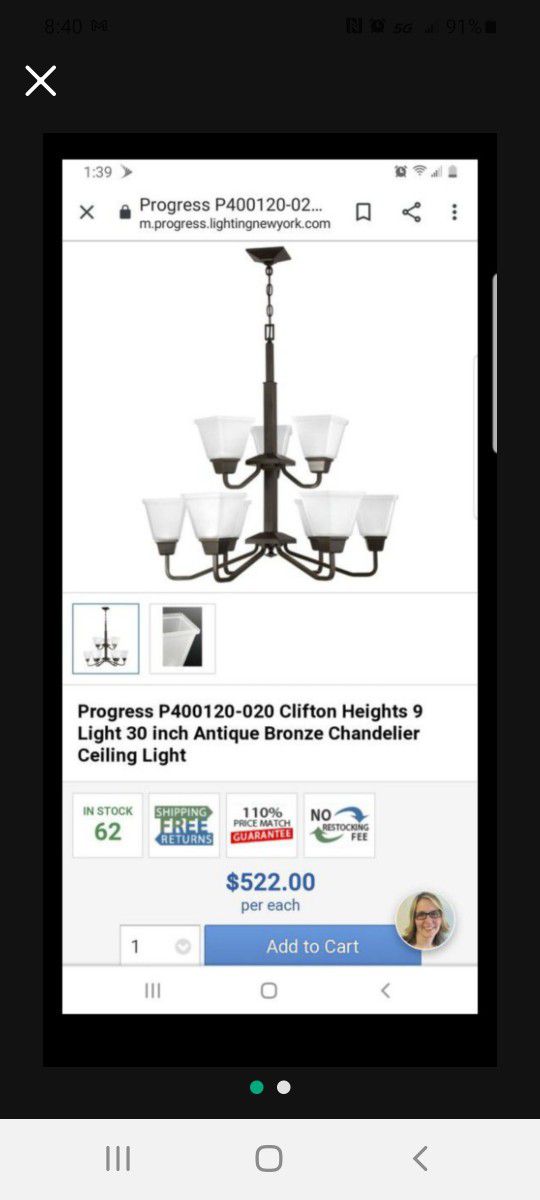 Brand New Hanging Chandelier In The Original Packaging $80 Firm!!!!!!!!!!Killer Price 