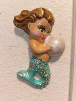 Beautiful baby mermaid wall hanger
