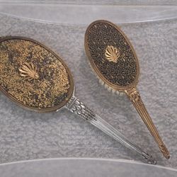 Antique Brush And Mirror Set