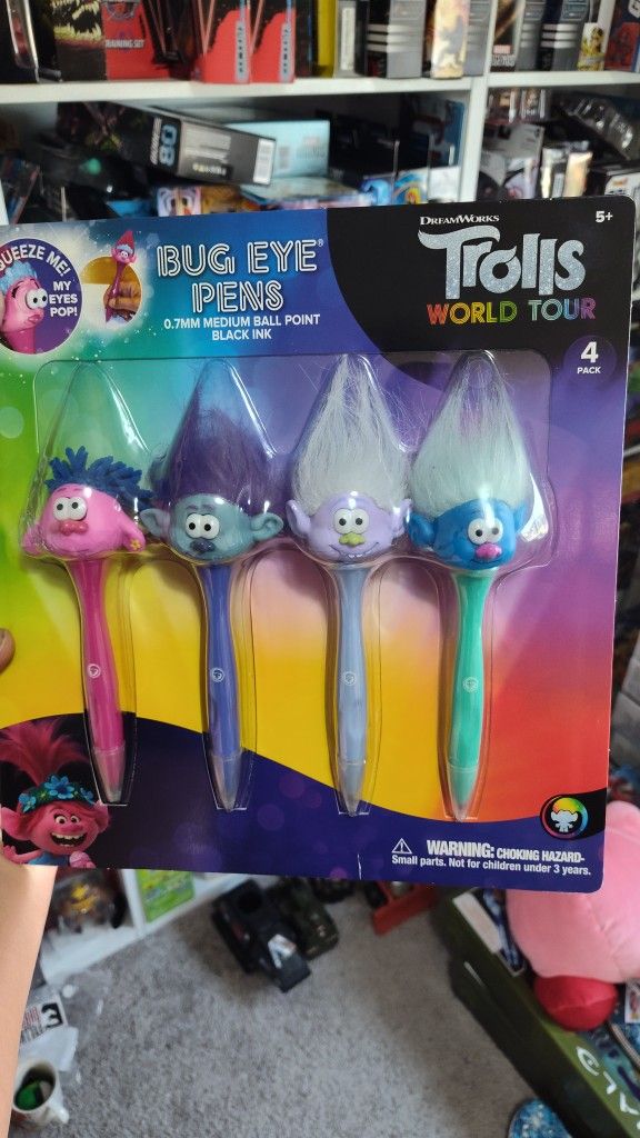 Trolls Bug Eye Pens 4 Pack 